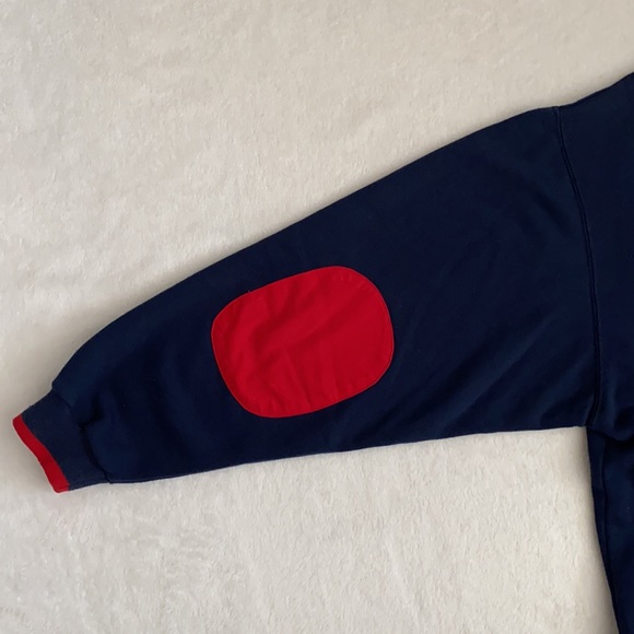 {VTG} Mickey & Co. | 90s M Collection Embroidered V-Neck Elbow Patch Sweatshirt - Picture 13 of 15